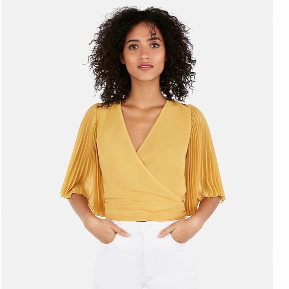 EXPRESS Chiffon Wrap Top - Picture 1 of 8